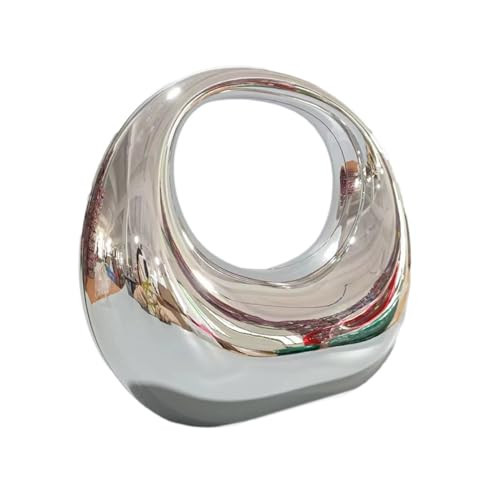 GSYPS Acrylic Evening Clutch Purse Top-handle Moon Hobo Bag, Elegant Marble Handbag for Wedding Cocktail Party B-Silver | Amazon (US)