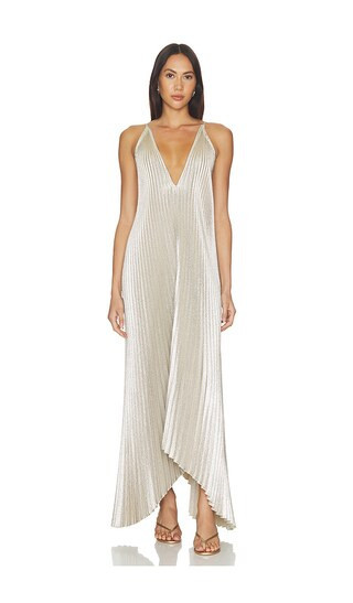 L'IDEE The Muse Gown in Metallic Silver. Size 14/XL. Also in 10/M, 12/L, 6/XS. | Revolve Clothing (Global)