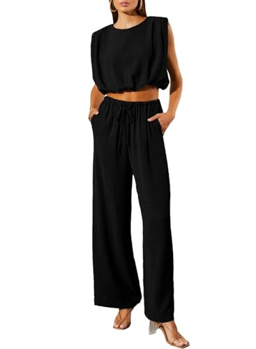 Amazon.com: Dokotoo Women's 2 Piece Outfits Set Summer Trendy Daily Tracksuit Solid Jumpsuit Slee... | Amazon (US)