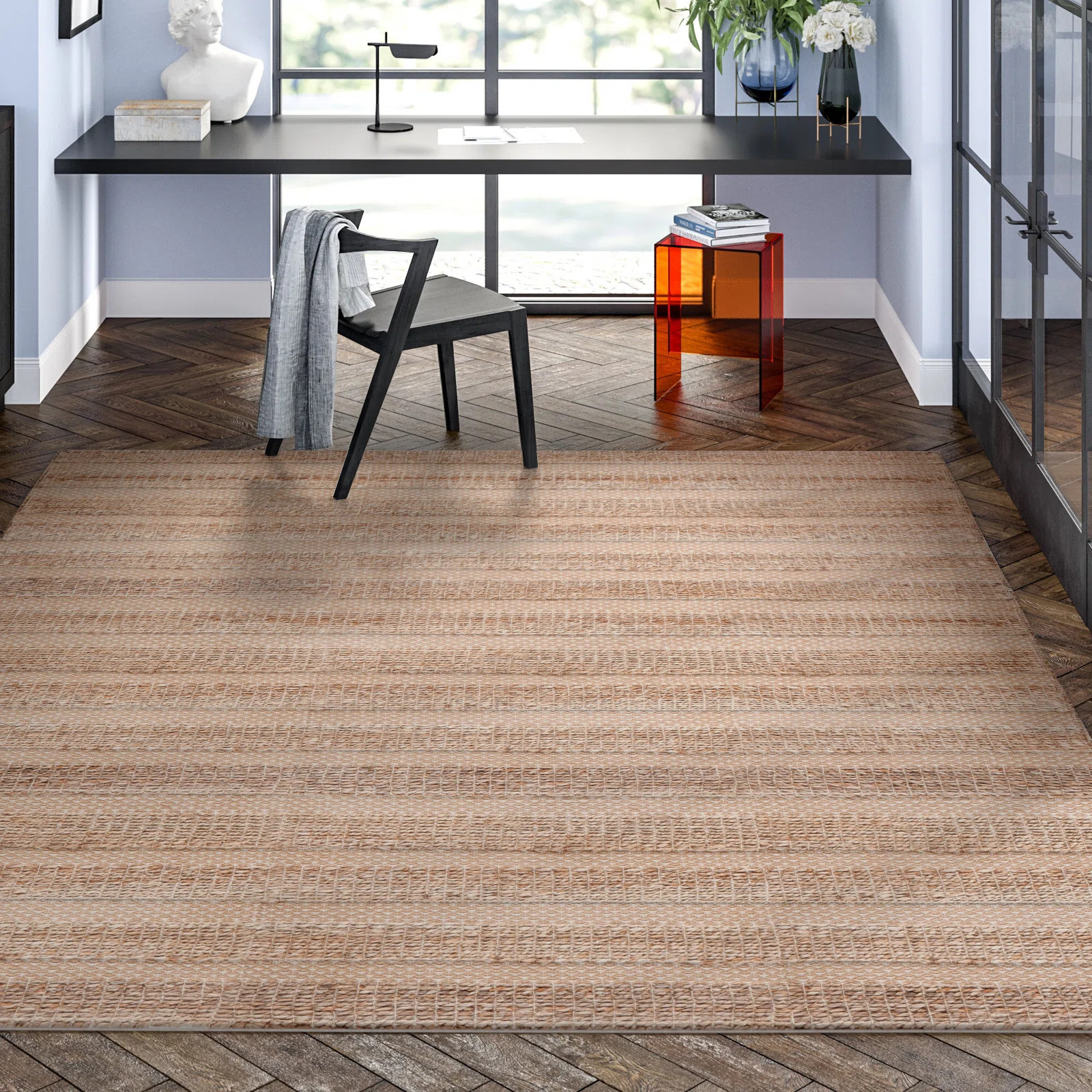 Abianna Geometric Flatweave Ivory/Natural Area Rug | Wayfair North America