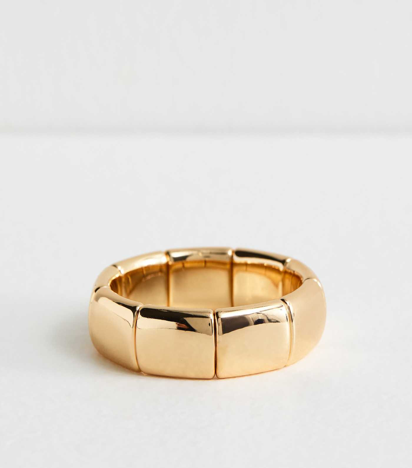 Gold Tone Sleek Rectangular Stretch Bracelet | New Look | New Look (UK)