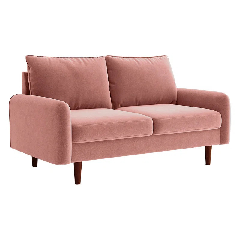 Hessville 56.3'' Velvet Round Arm Loveseat | Wayfair North America