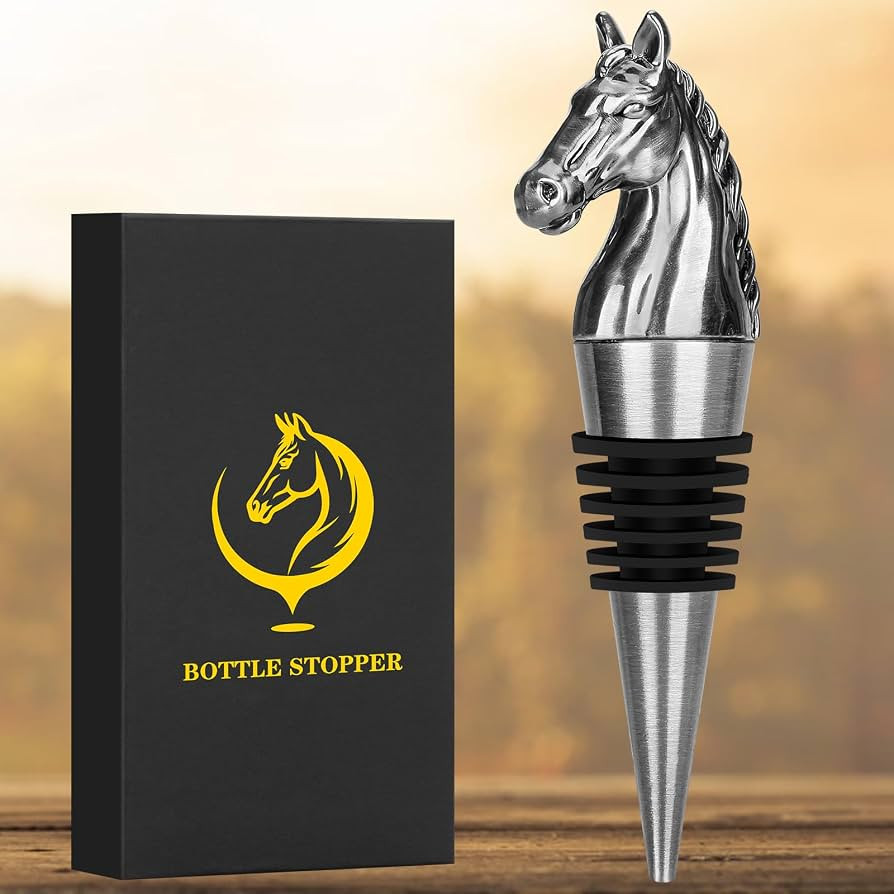 Horse Head Wine Stopper, Horse Wine Gifts Birthday Gifts for Men Women, Bottle Stoppers for Wine ... | Amazon (US)
