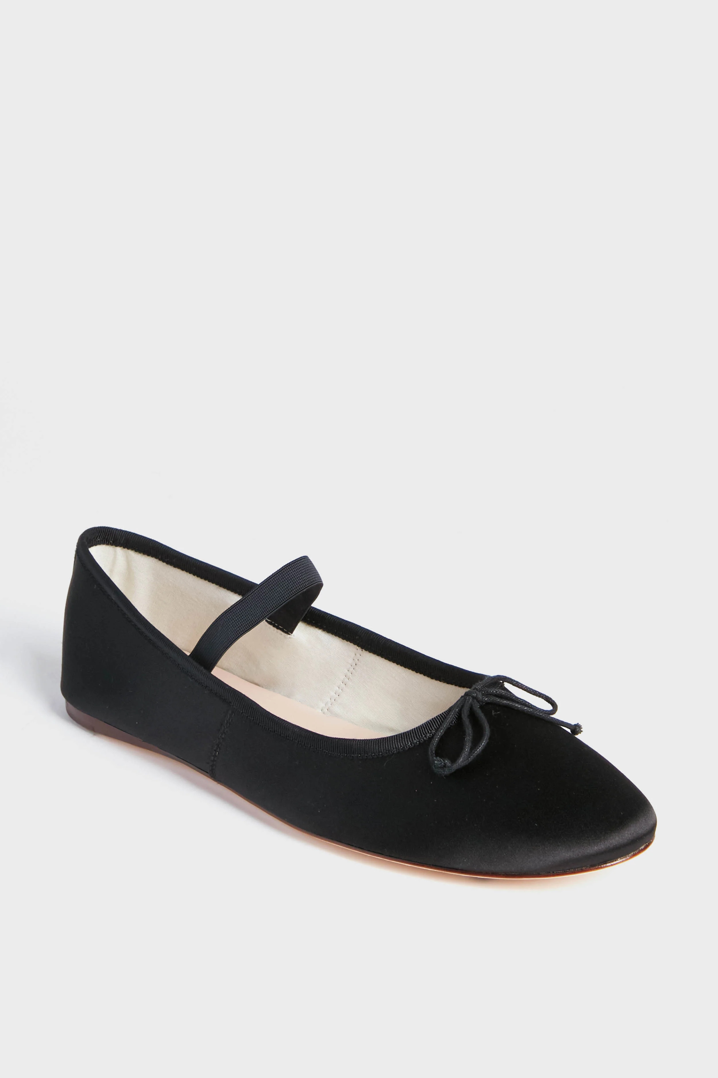 Black Satin Leonie Soft Ballet Flats | Tuckernuck (US)