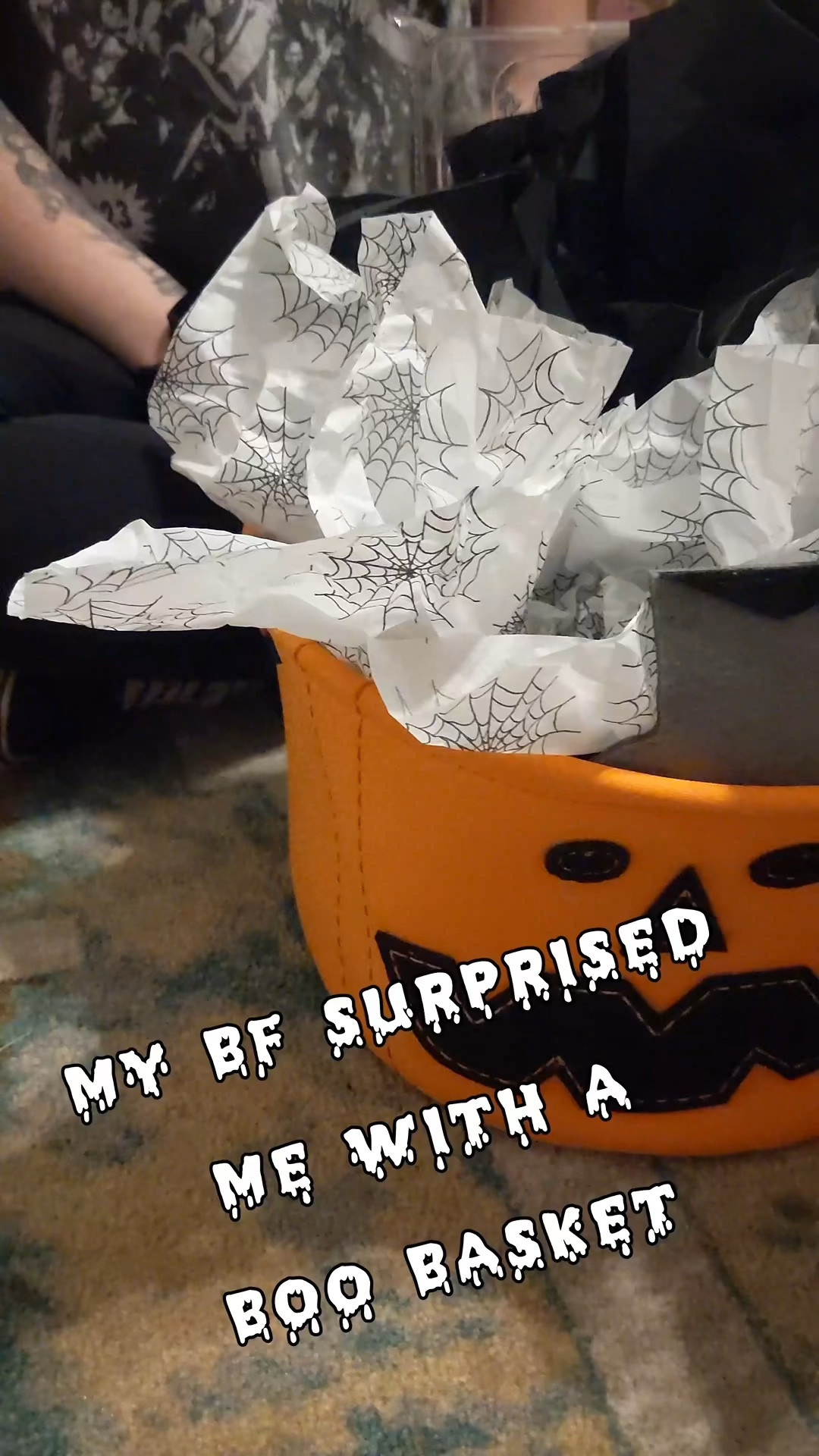 🎃 boo basket 🎃 my boyfriend surprised me with this fun trend! we love all things halloween 🖤 few things that aren’t tagged are at spirit halloween! 

#LTKVideo #LTKSeasonal #LTKHalloween