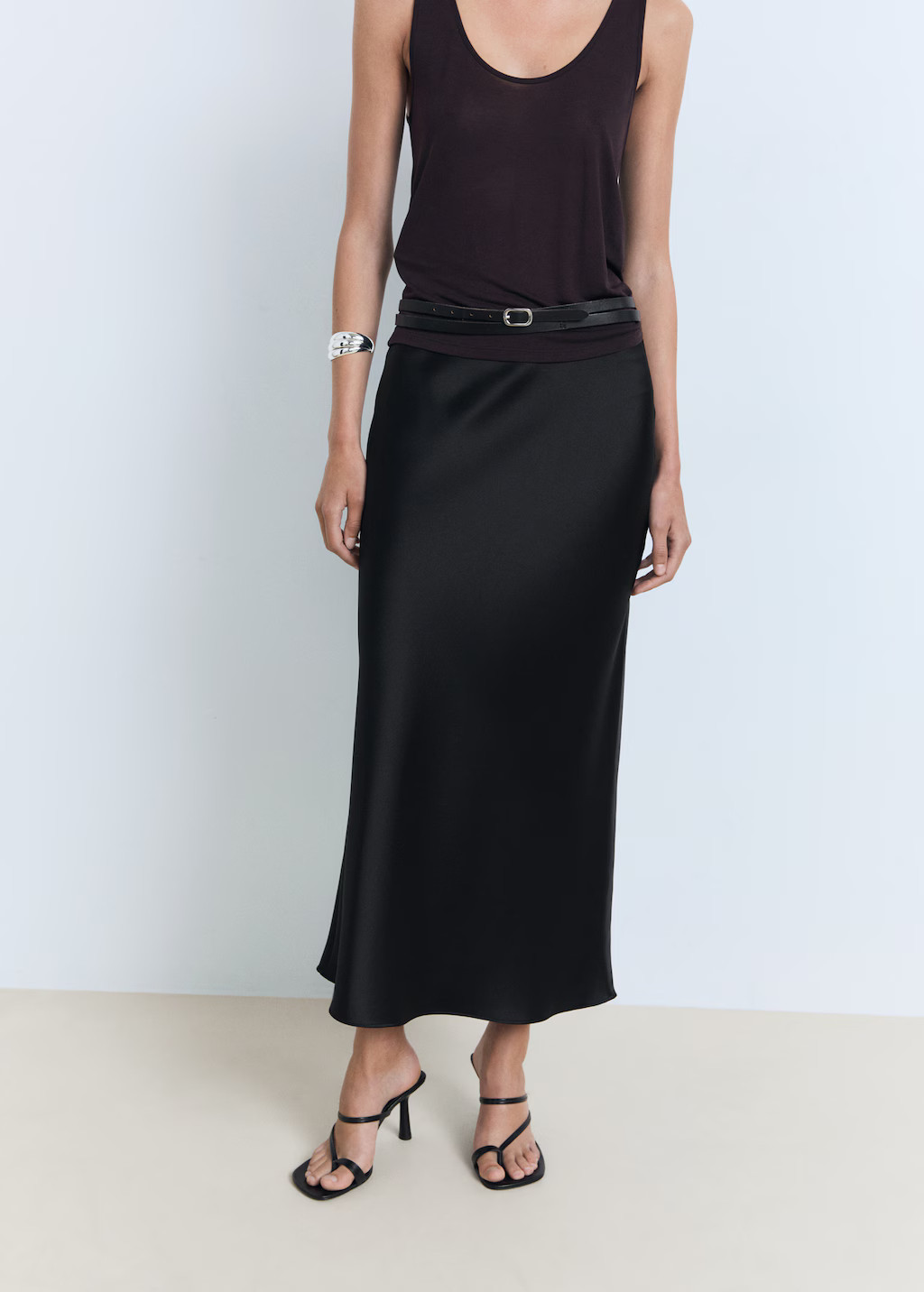 Midi satin skirt - Women | MANGO United Kingdom | MANGO (UK)