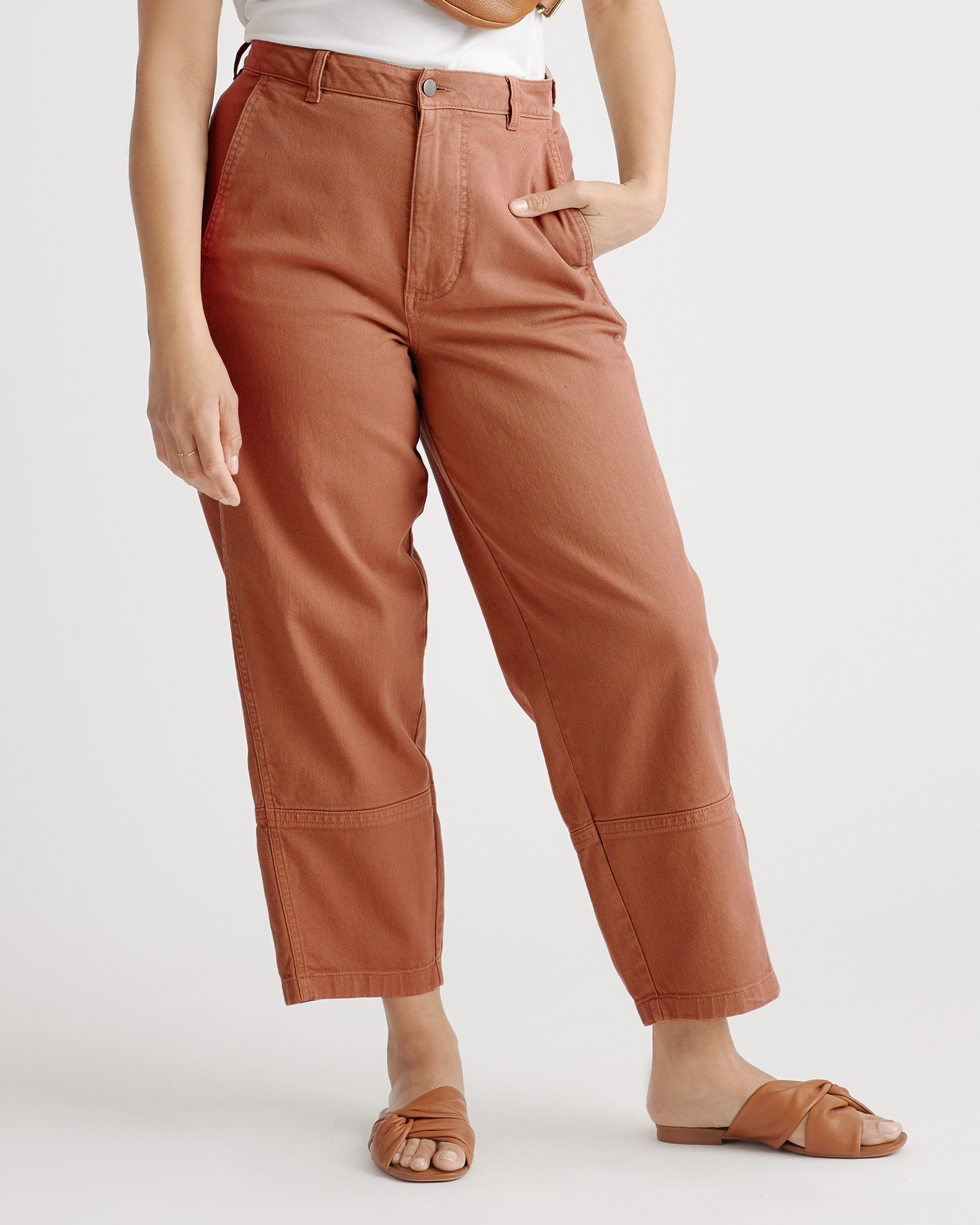Organic Stretch Cotton Twill Barrel Pant | Quince