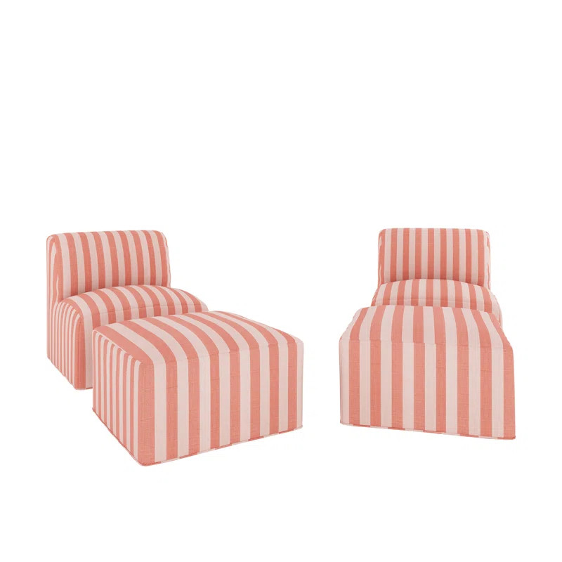 Praia Sunbrella Outdoor Lounge Chairs Set With Ottomans | Joss & Main