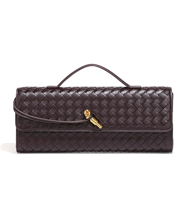 Dreubea Women's Handmade Woven Evening Bag Casual Leather Shoulder Handbag Fashion Crossbody Clut... | Amazon (US)