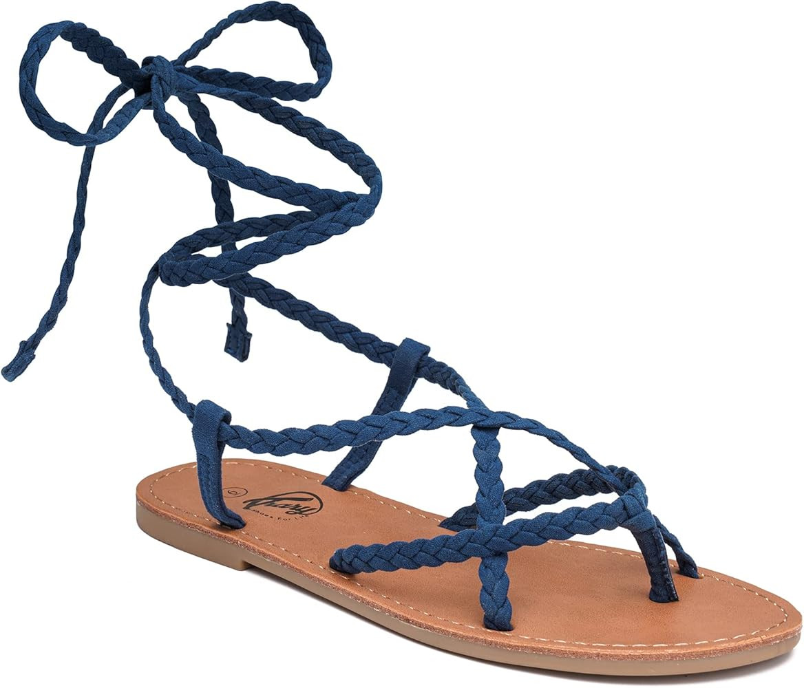 Sandals Women, Lace Up Sandals for Women, Sandals for Women Dressy Summer, Open Toe Gladiator San... | Amazon (US)