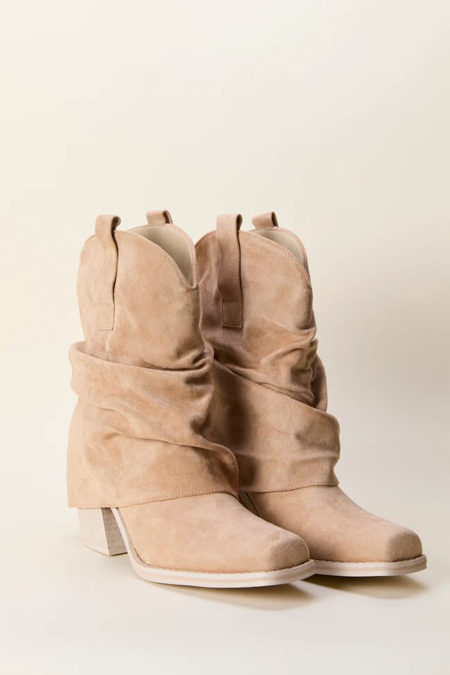 Payton Beige Cowboy Boots | Pink Lily