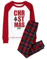 Unisex Kids Matching Family Christmas Tartan Snug Fit Cotton Pajamas | The Children's Place