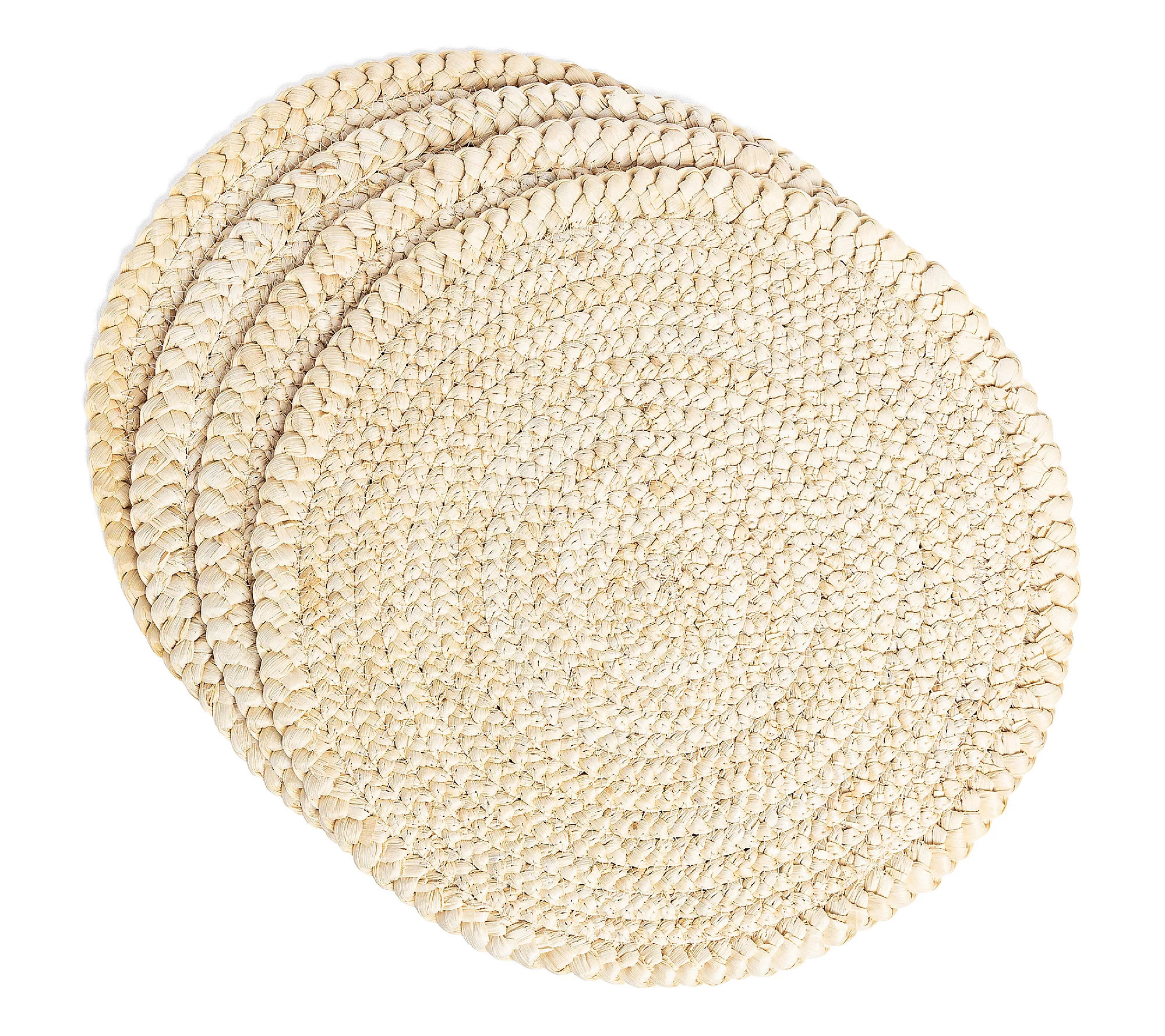 over&back Set of 4 Natural Round Woven Placemat s | QVC