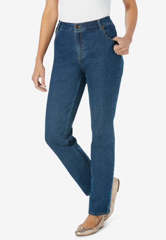 Straight-Leg Stretch Denim Jean | Woman Within