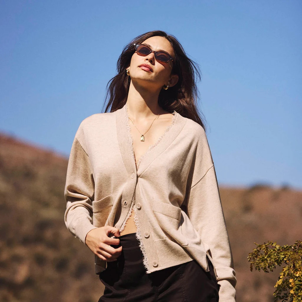 Georgie Lace Trim Cardi | Splendid