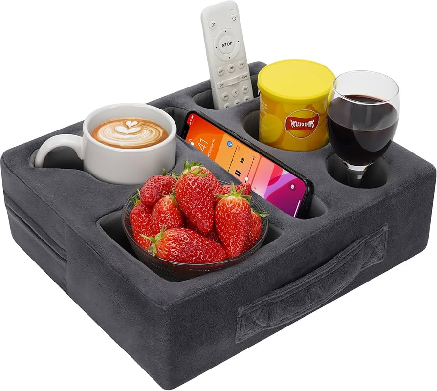 G GOOD GAIN Couch Cup Holder Pillow-Sofa Cup Holder Cozy Buddy | Bed Drink Caddy Holds Tablet, Re... | Amazon (US)