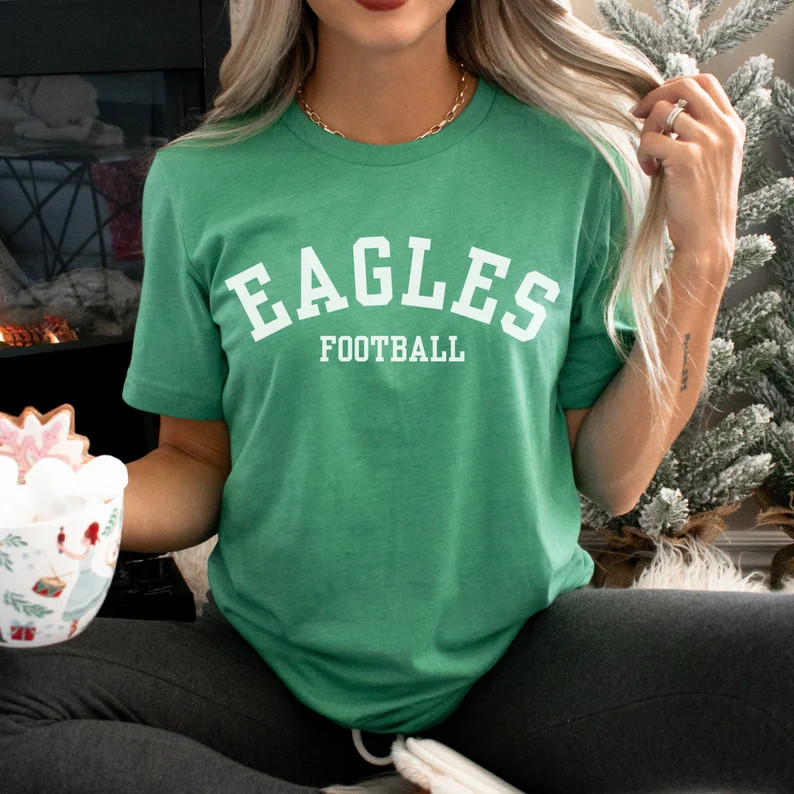 Vintage Eagles Jersey T-shirt, Bella Canvas Unisex Heather Green Eagles T-shirt, Eagles Shirt, Vi... | Etsy (US)