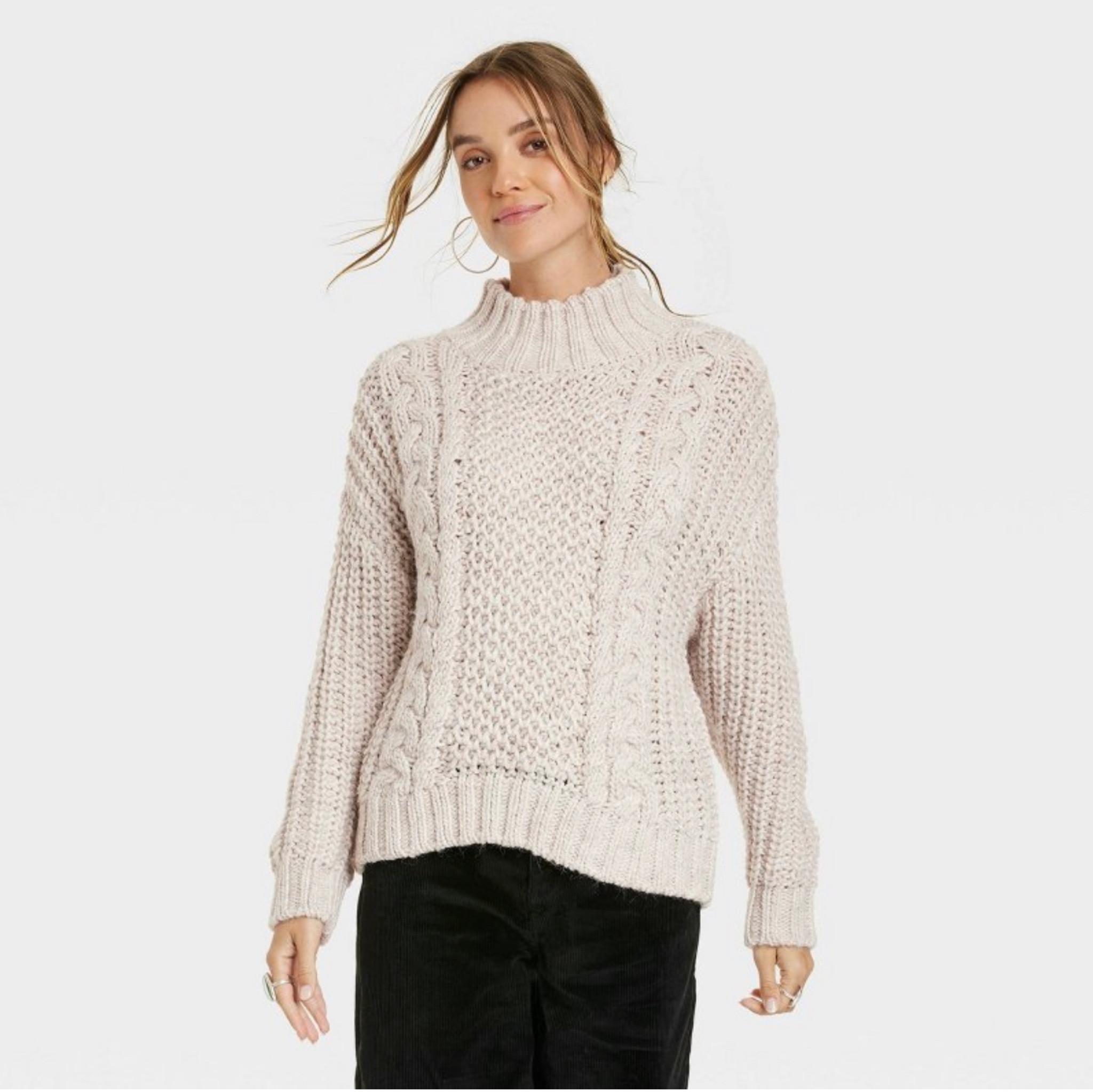 Just restocked - turtleneck cable knit sweater from Target. On sale now!

#LTKSeasonal #LTKsalealert #LTKunder50