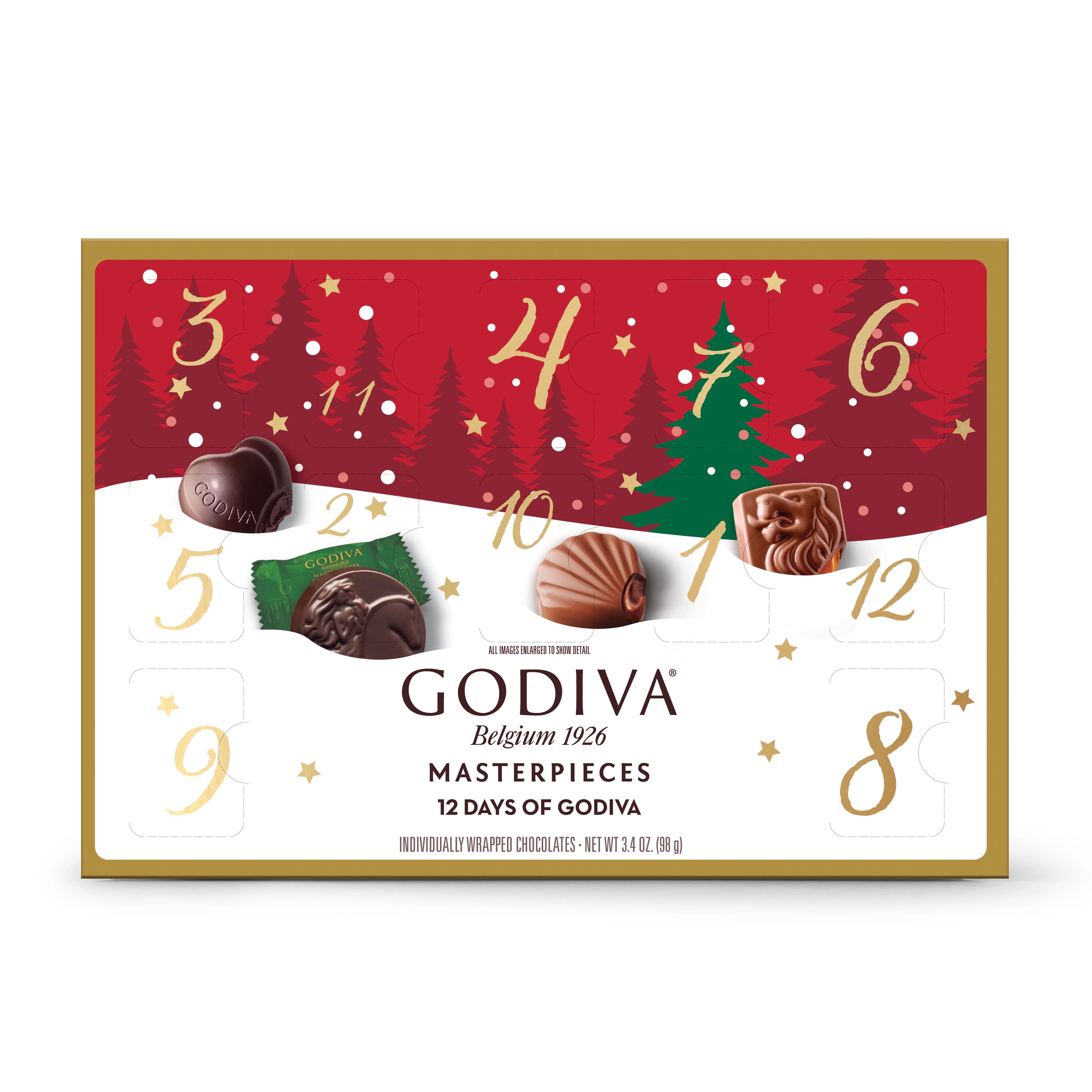 Godiva Belgium Masterpiece Holiday 12 Days of Godiva Assorted Chocolate Box - 12 count - Walmart.... | Walmart (US)