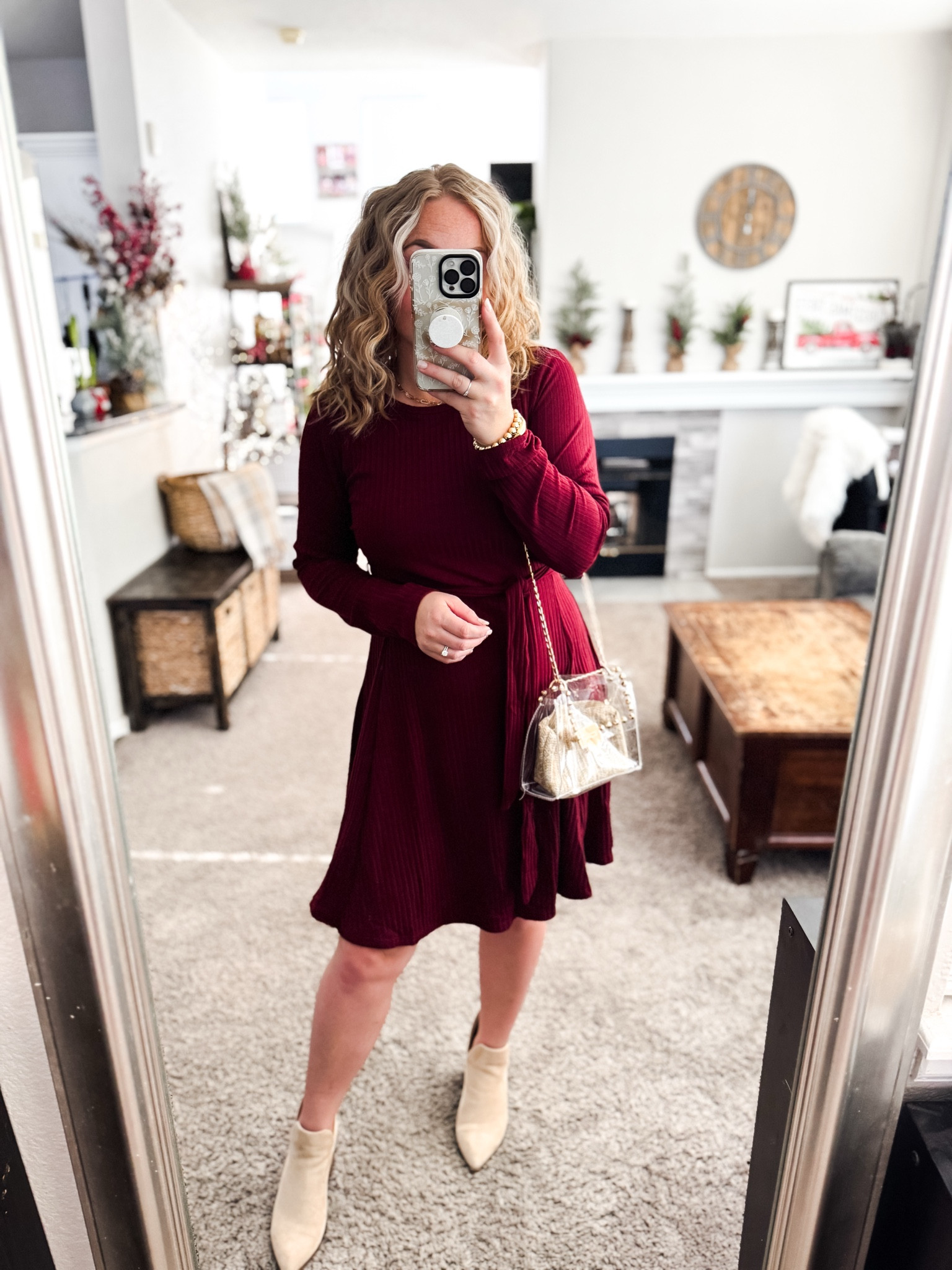 Red long sleeve holiday dress from amazon, fits tts. Paired with a gold bag, and beige boots. 






Christmas party dress | holiday dress | new years eve dress | amazon formal wear | cocktail party dress winter | evening dress | winter wedding guest dress | wedding guest outfit amazon | heels | holiday party dress | amazon formal wear | amazon holiday dresses | holiday cocktail dress | holiday party dress | holiday party outfit | work holiday party | New Year’s Eve outfit | NYE outfit | holiday looks | holiday style 

#LTKSeasonal #LTKHoliday #LTKFindsUnder50