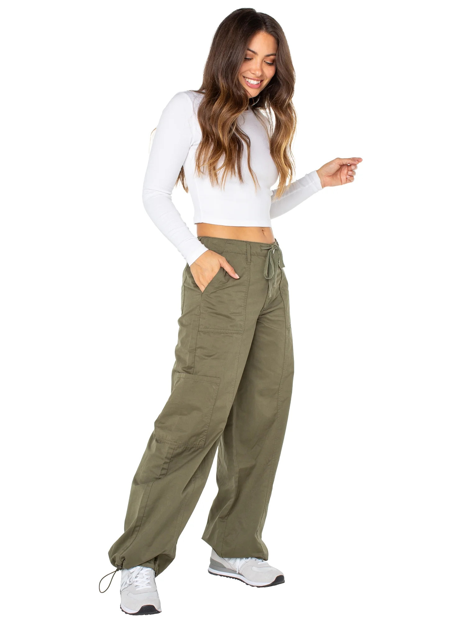 Celebrity Pink Women's and Women's Plus Wide Leg Parachute Pants, Sizes XS-3X - Walmart.com | Walmart (US)