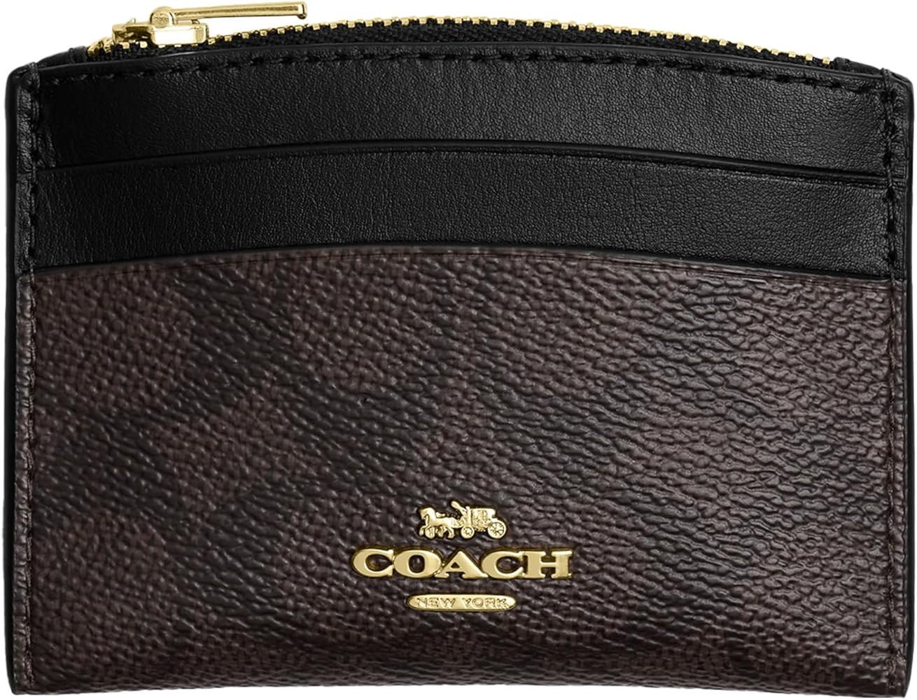 Coach Women's Shaped Card CASE, IM/Walnut/Black, One Size | Amazon (US)
