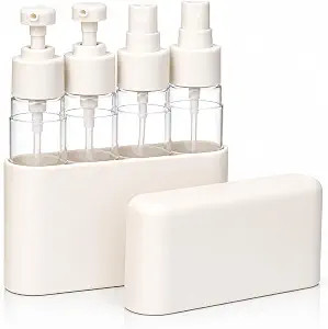 Travel Bottles for Toiletries (2 Pump + 2 Spray), TSA Approved 1.7oz/50ml Travel Containers Set w... | Amazon (US)