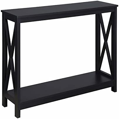 Convenience Concepts Oxford Console Table with Shelf, BLACK | Amazon (US)