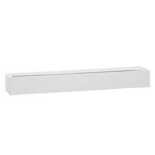Balcony Slim Low Extra-Large 31.5 in. W Glossy White Fiberstone Indoor Outdoor Modern Rectangle Planter | The Home Depot