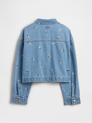 Kids Relaxed Embroidered Denim Jacket | Gap Factory