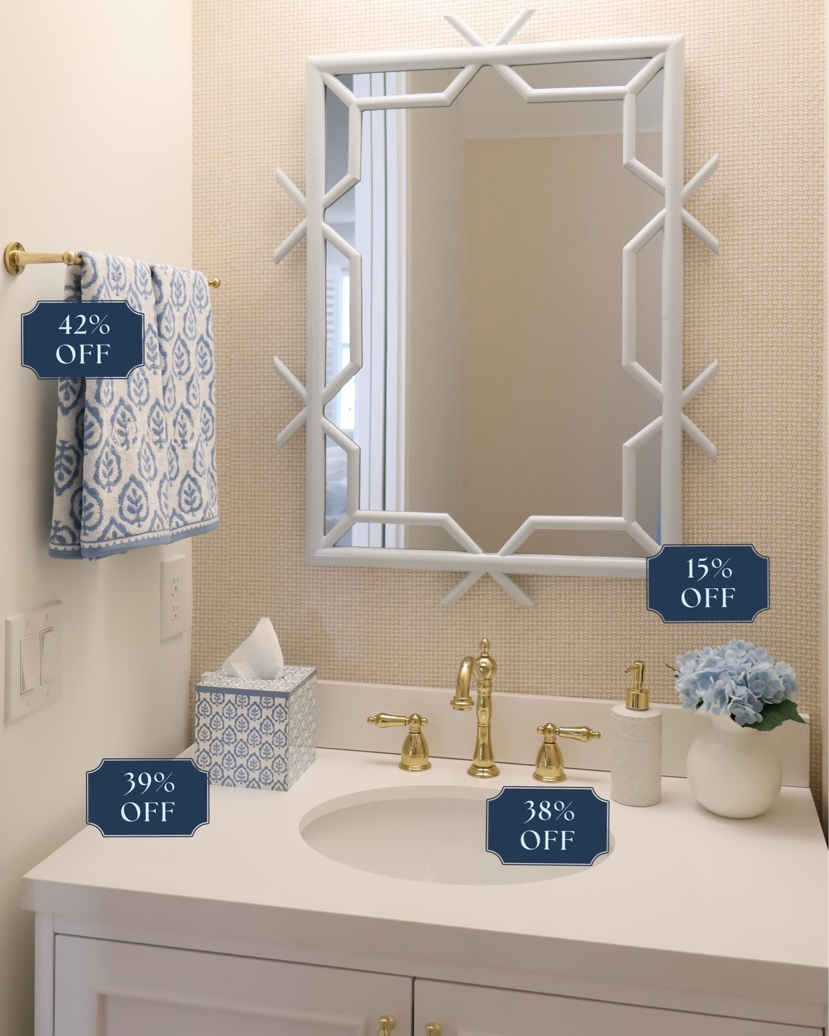 Powder Bath Decor on sale for 4th of July! Including favorites from @Mark and Graham and Serena & Lily 🩵 

Coastal Bathroom • Towels • Light Blue Decor • Brass Faucet • Independence Day Sale

#LTKHome #LTKSaleAlert