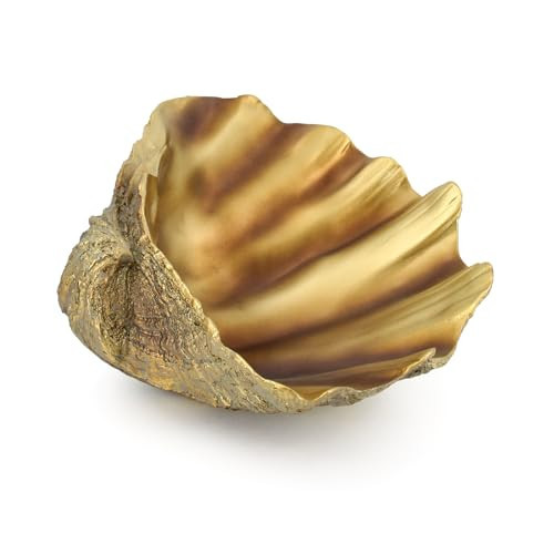 Large Clam Shells Decorative Bowl-Bronze/Golden Sea Shells Decorative Storage Bowls for Coastal Beach theme house table centerpiece decorations & Nautical decorations for coffee table -10.2"-1PC | Amazon (US)