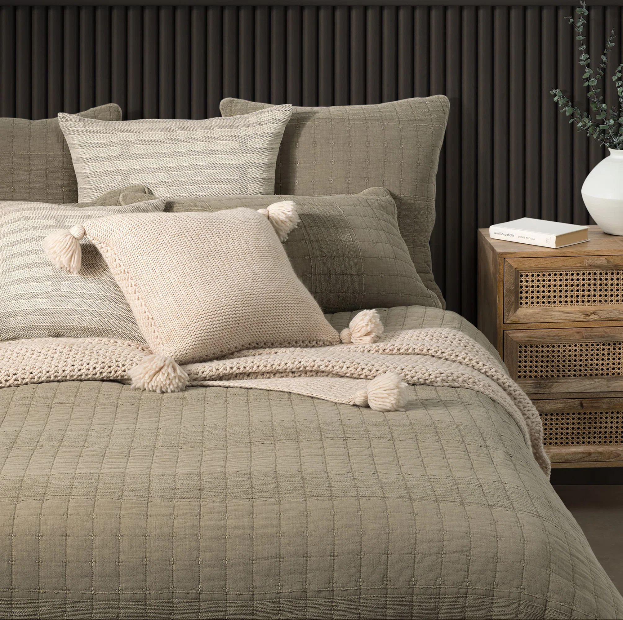 Coverlet With Tone On Tone Embroidery Inserts Coverlet Set (Set of 3) | Wayfair North America