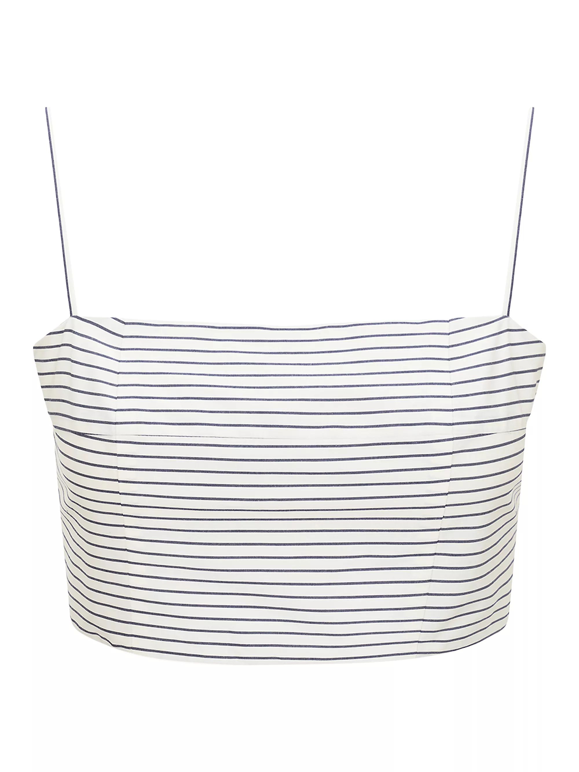 Federico Striped Stretch-Cotton Sleeveless Crop Top | Saks Fifth Avenue