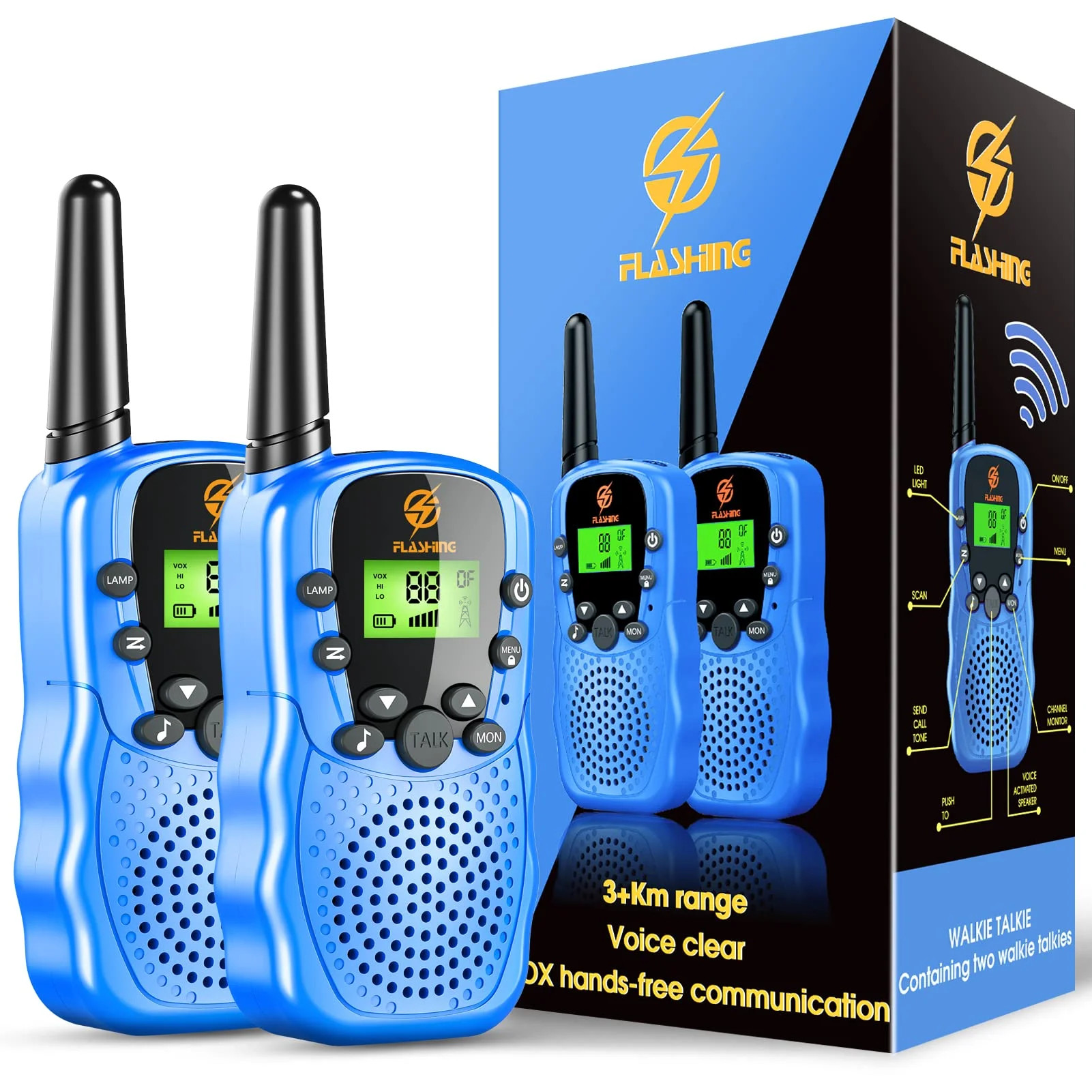 Walkie Talkies for Kid, 2 Way Radio, 3 KM Long Range Toy for Boy Girl 3-15 Years Old, Birthday Ch... | Walmart (US)