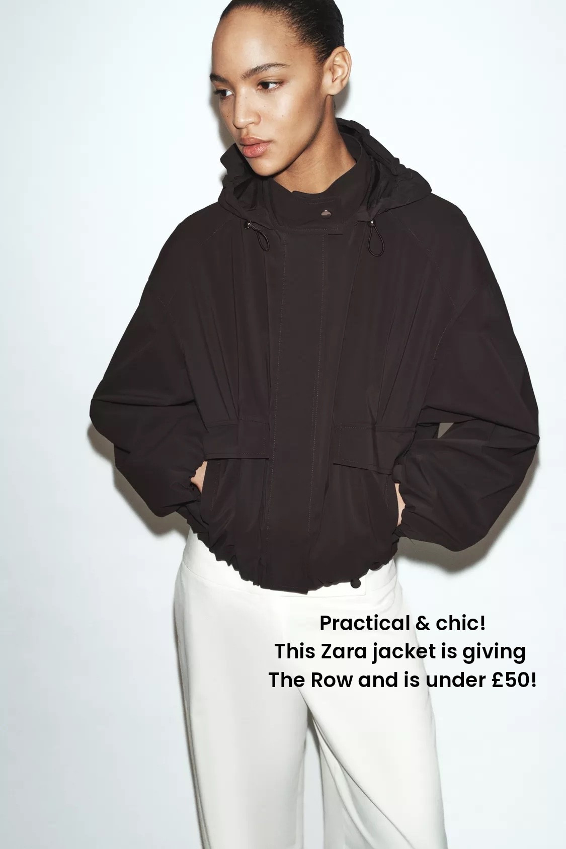 Zara funnel neck bomber jacket waterproof with a good practical everyday and dog walking / mum coat for your spring wardrobe! #zara 

#LTKspring #LTKuk