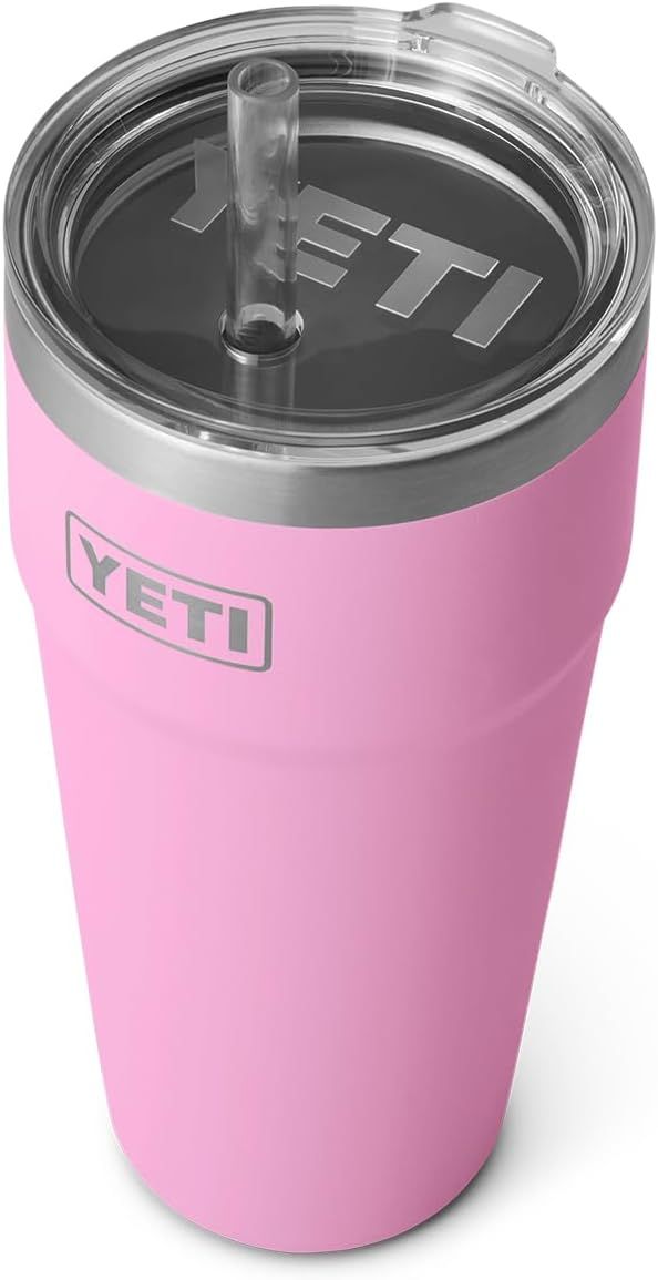 YETI Rambler 26 oz Straw Cup, Vacuum Insulated, Stainless Steel with Straw Lid, Power Pink | Amazon (US)