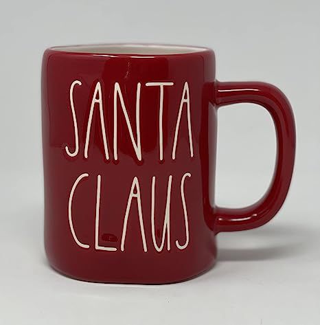 Rae Dunn Red Christmas Holiday Coffee Tea Mug Artisan Collection by Magenta LL (Santa Claus Mug) | Amazon (US)