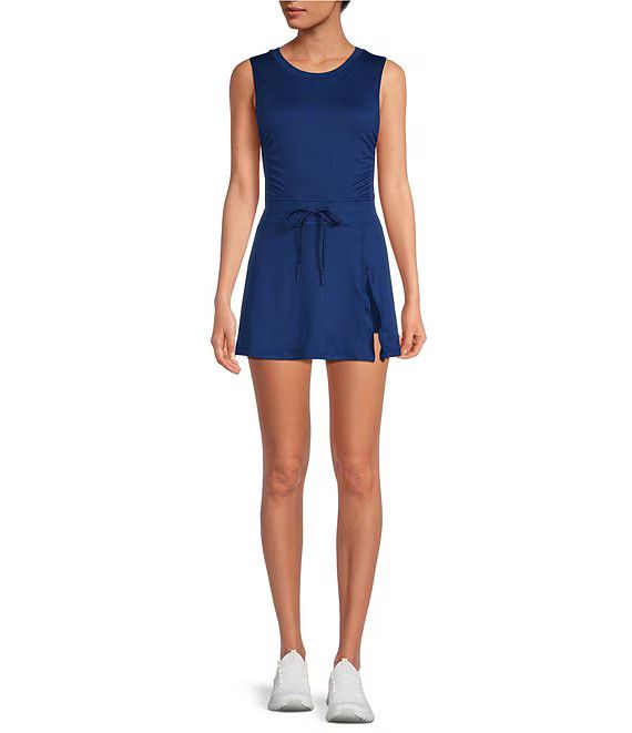 Free People FP Movement Easy Does It Crew Neck Sleeveless Side Ruched Shortsie Dress | Dillard's | Dillard's