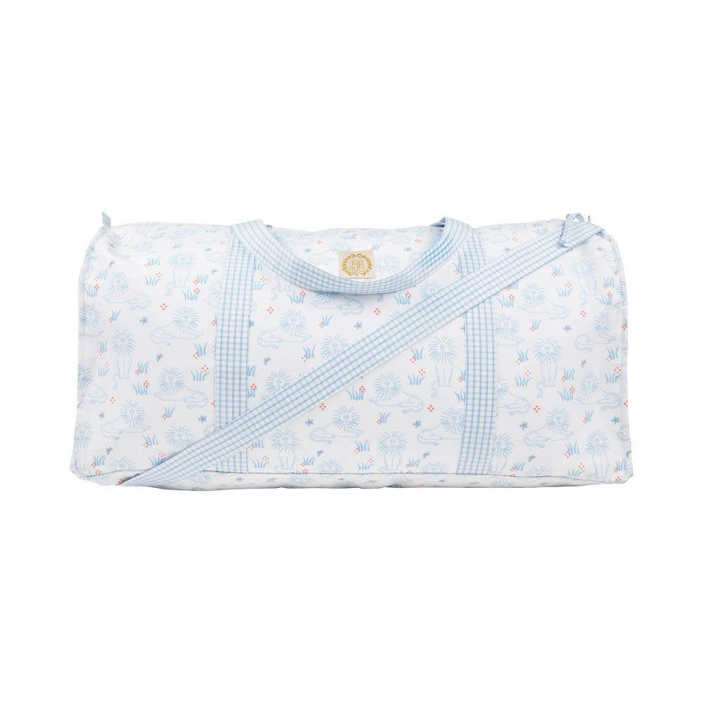 Logan's Long Weekend Bag - Just Lion Around with Beale Street Blue | The Beaufort Bonnet Company