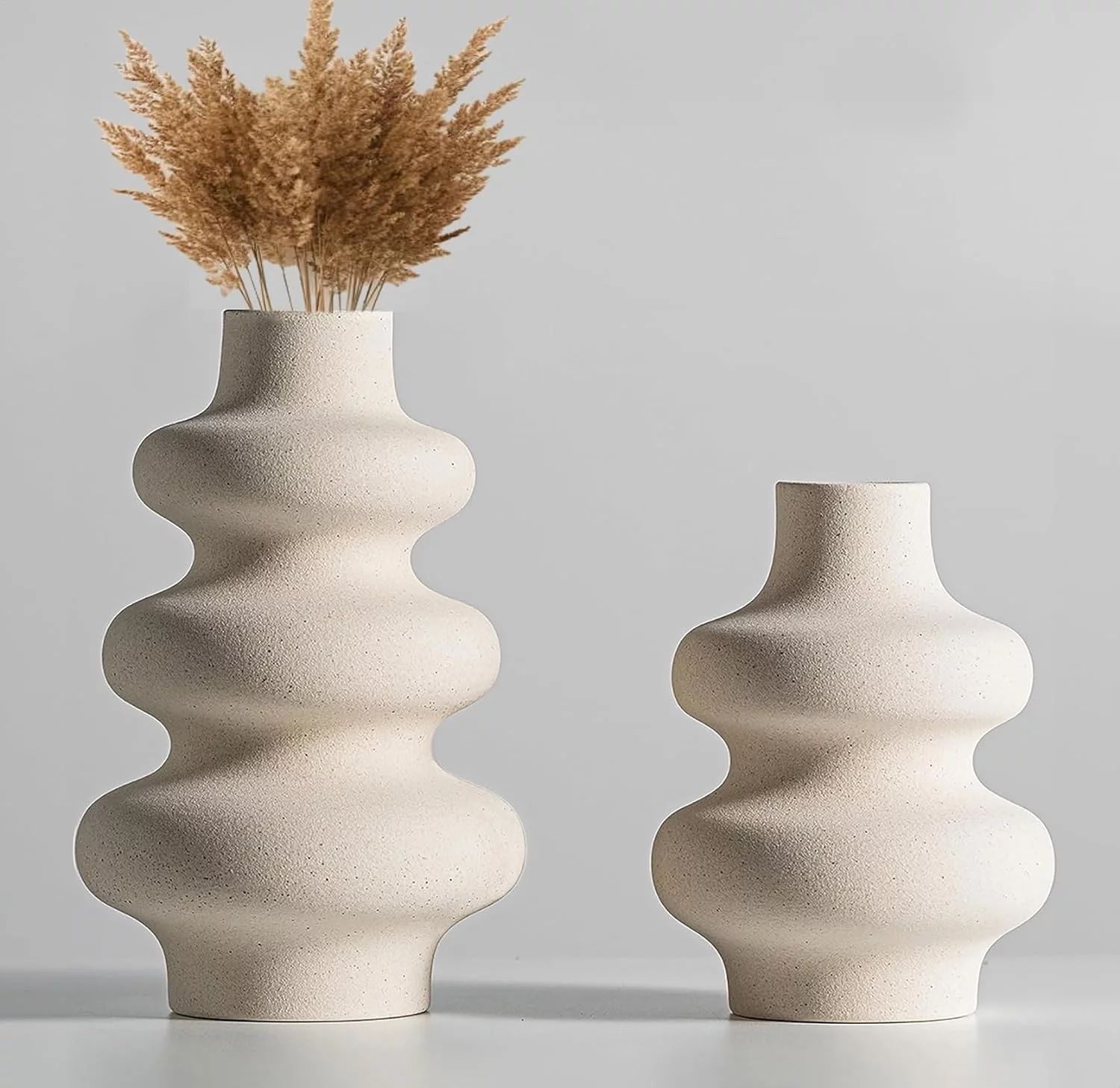 HBlife Ceramic Vase Set of 2, Unique Decorative Flower Vase for Modern Table Shelf Home Decor, Of... | Walmart (US)