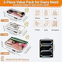 YQBRAO 3 Pack Clear Hard Shell Zipper Case,Rigid Protection Diaper Bag Organizer Pouches, TSA App... | Amazon (US)