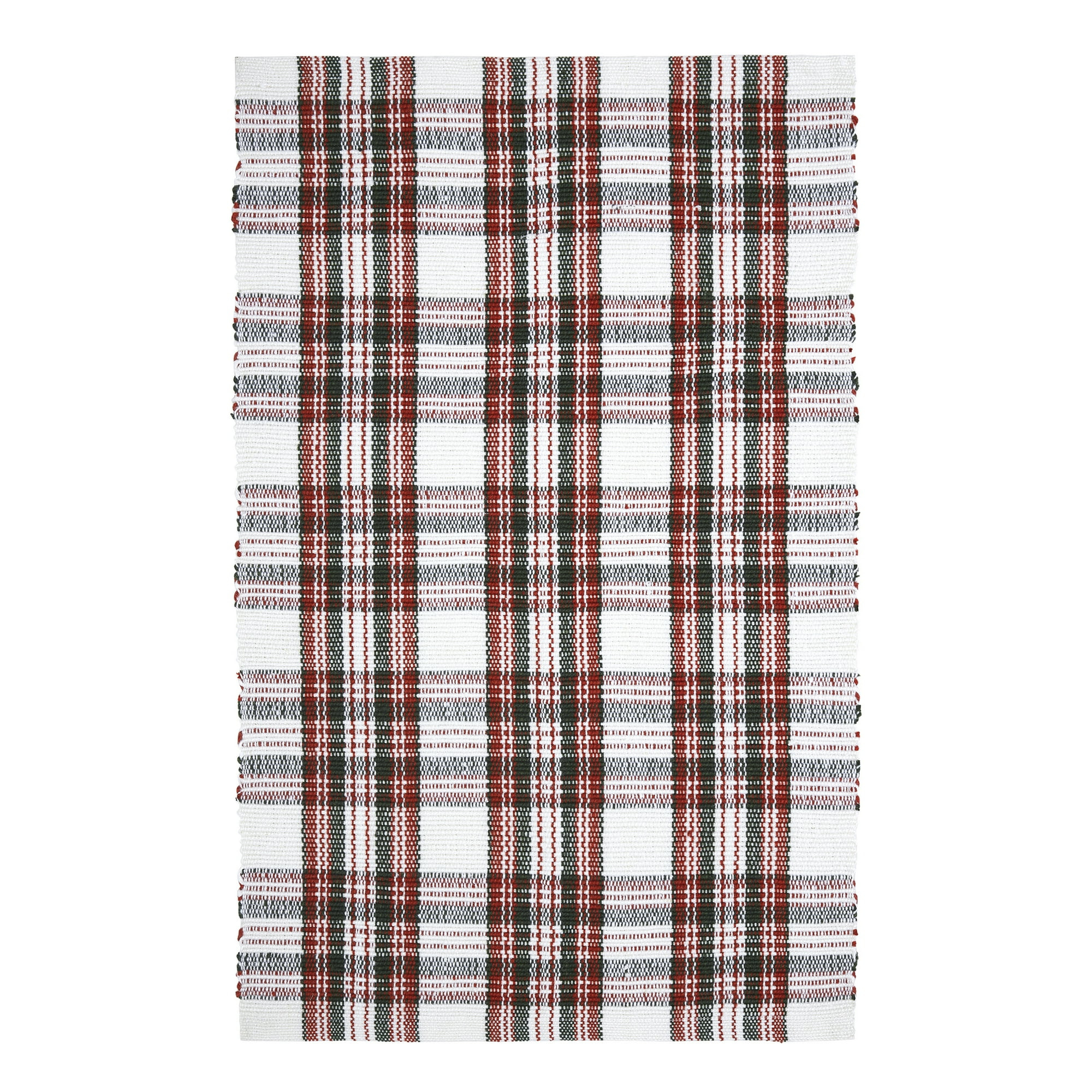 My Texas House Red/White Tartan Plaid Indoor/Outdoor Layering Rug, 24" x 38" | Walmart (US)