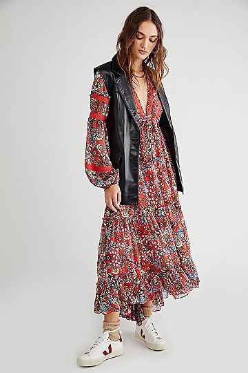 Cassis Printed Chiffon Dress | Free People (Global - UK&FR Excluded)