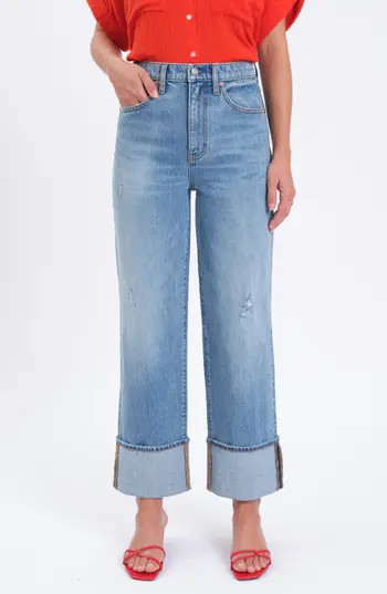 DAZE Eastside High Waist Cuff Crop Straight Leg Jeans in Be Mine Vintage at Nordstrom Rack, Size 29 | Nordstrom Rack