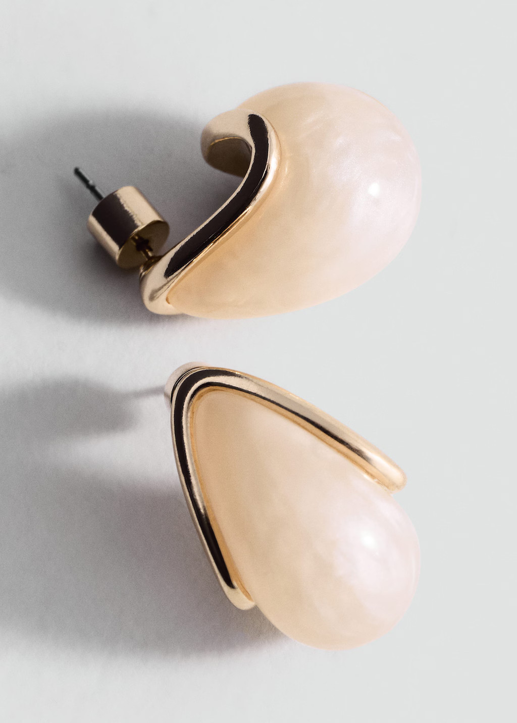Resin drop earrings beige - Woman - One size - MANGO | Mango (US/MX/AU)