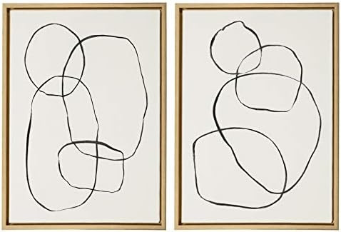 Kate and Laurel Sylvie Modern Circles and Going in Circles Framed Linen Textured Canvas Wall Art by  | Amazon (US)