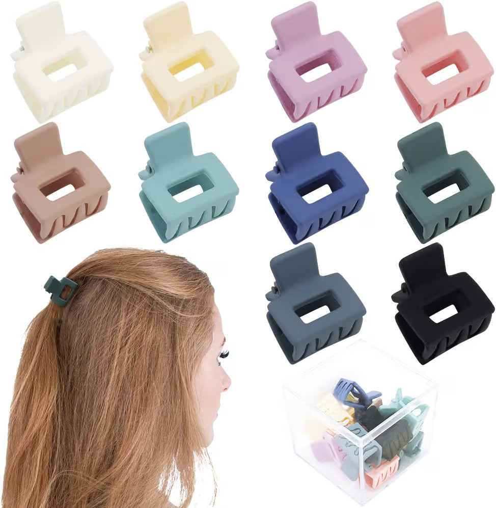 Ahoney 10Pcs Small Hair Claw Clips for Women Girls - Mini Matte Tiny Hair Clips for Thin Thick Me... | Amazon (US)