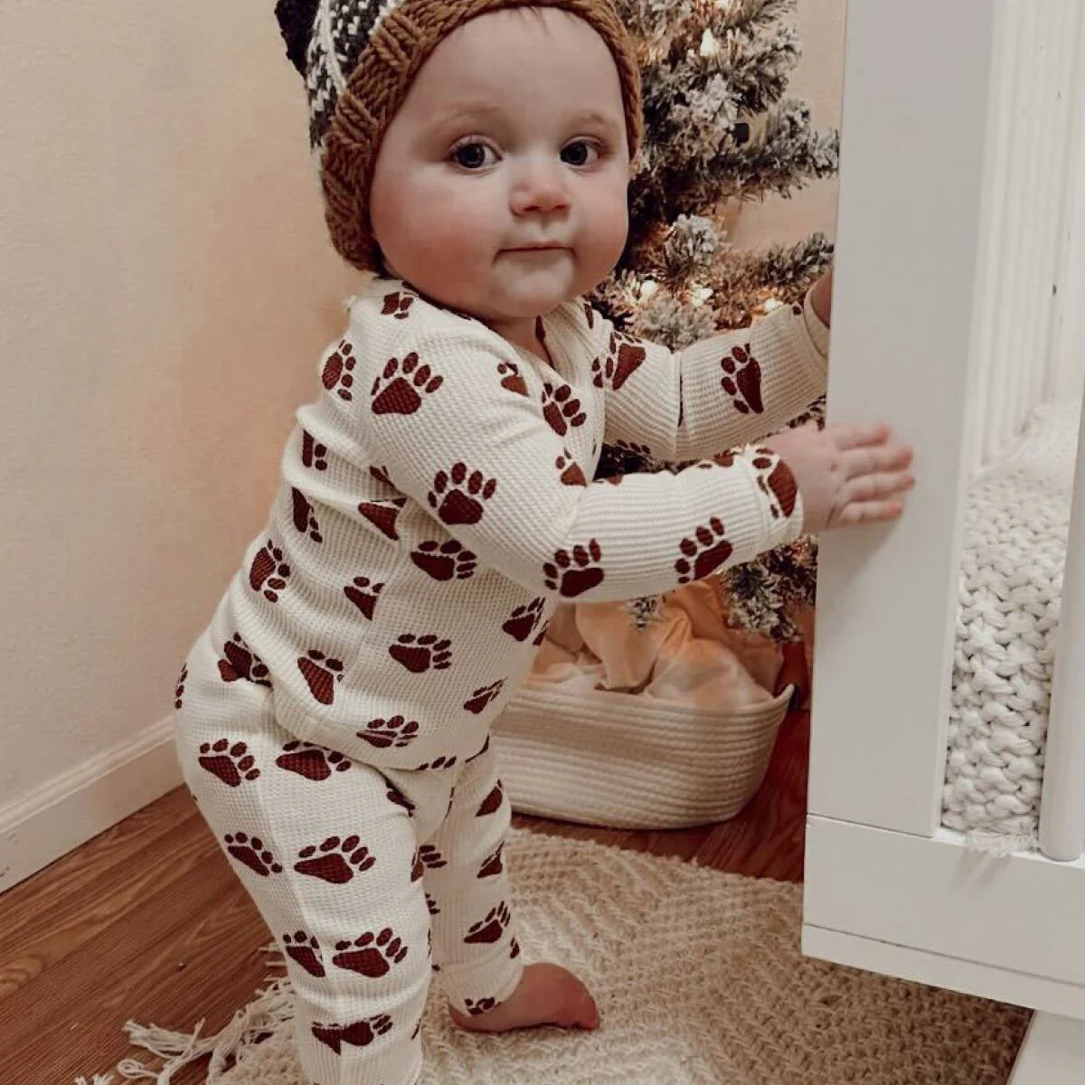 Organic Waffle 2-Piece Set, Bear Paw | SpearmintLOVE