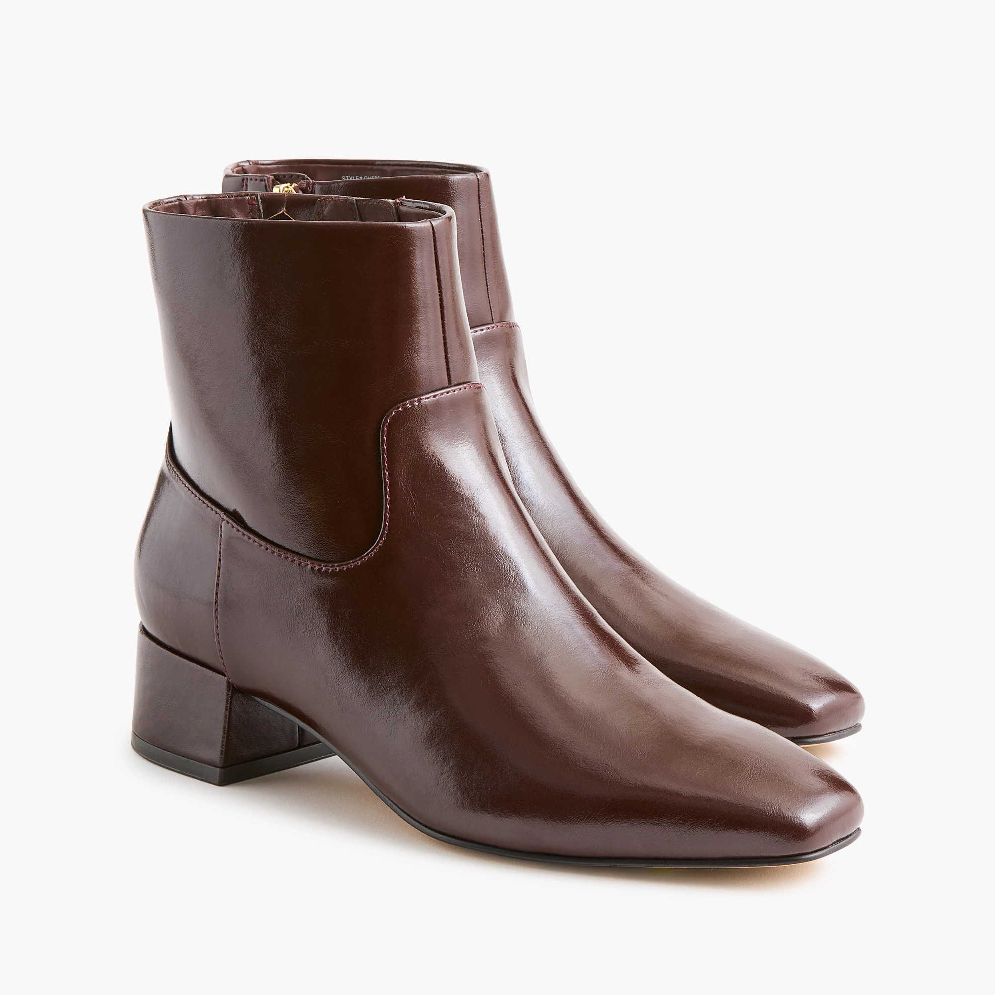 Square-toe leather ankle booties | J.Crew Factory